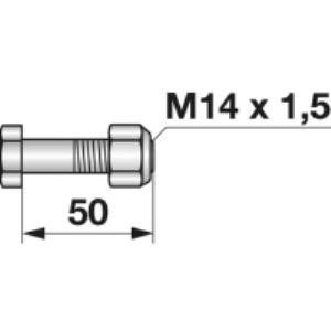 Frässchraube mit Sicherungsmutter M 14x1,5x50